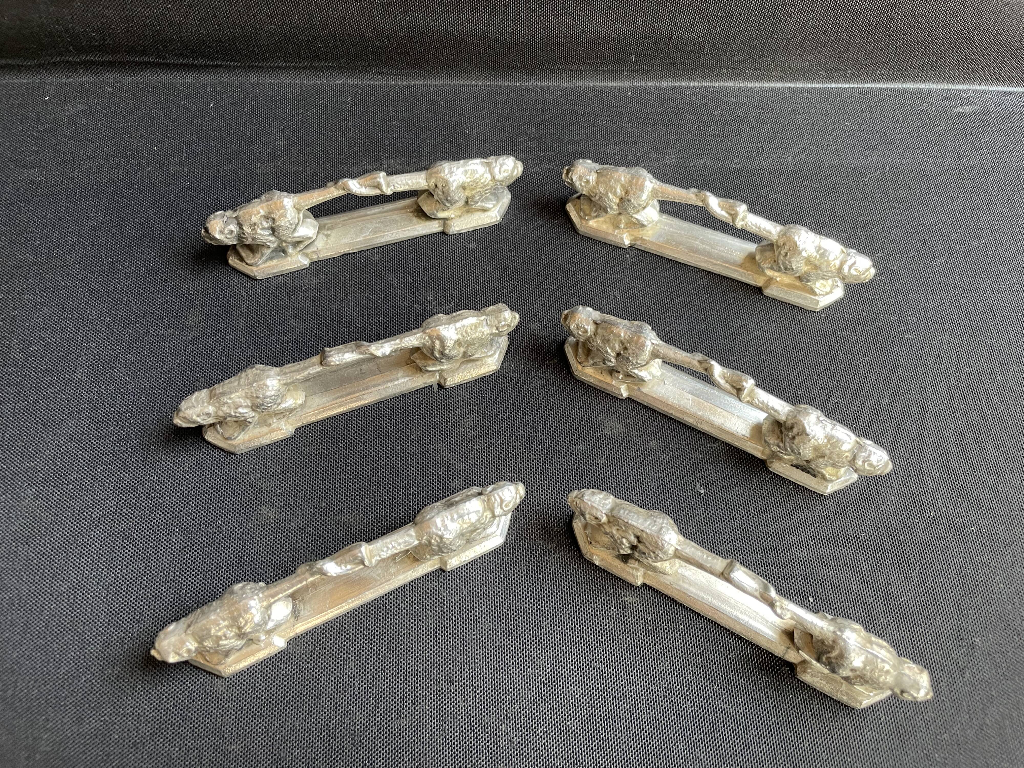 6 zoomorphic knife holders - Orfèvrerie REX