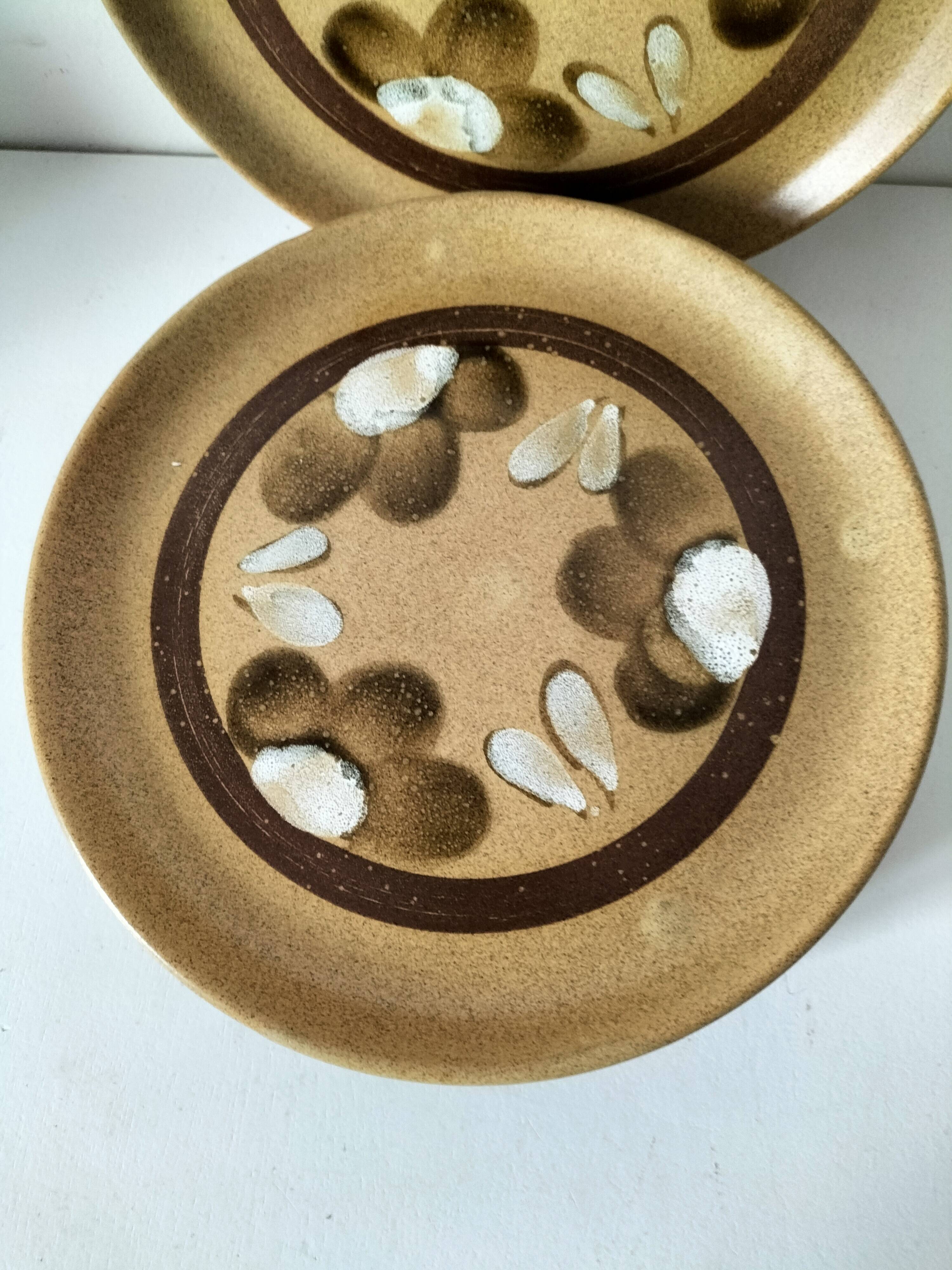 6 dessert plates in stoneware Atelier d’Art Lorraine Sarreguemines