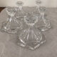 5 bougeoirs en verre en forme de fleurs vintage