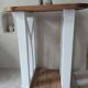 Handcrafted wood & white bedside tables, Mediterranean style (set/unit)