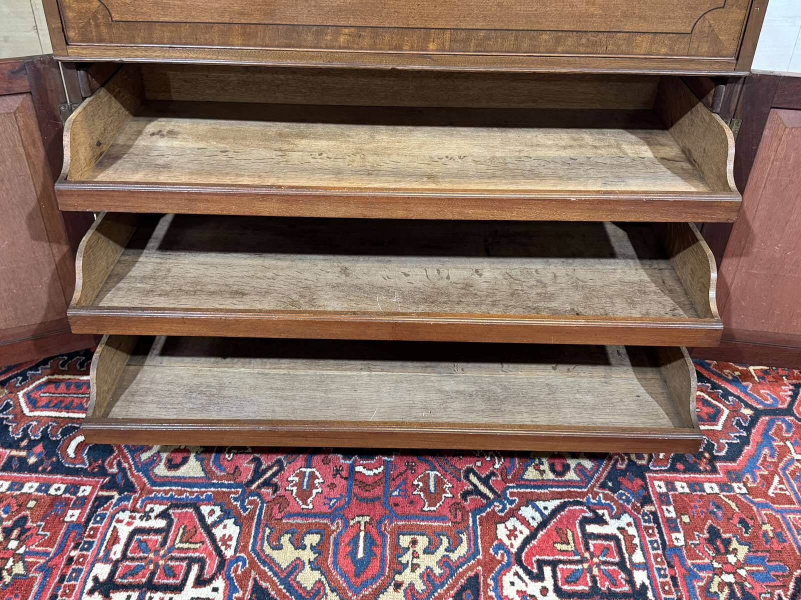 Commode secrétaire anglaise 19ème en acajou