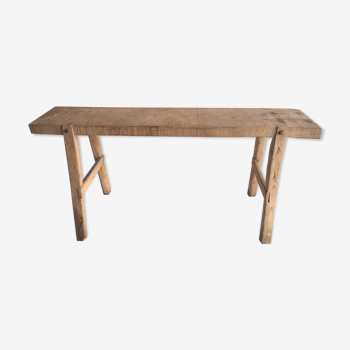 Industrial wood console