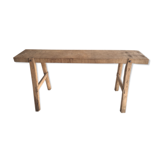 Industrial wood console