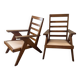 Pair of compass-legged armchairs, 1960s