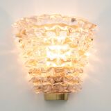 Pair of Mid-century Modern Italian "Rostrato" Murano Glass Sconces