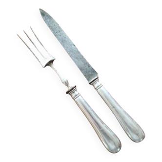 Christofle - Silver-plated carving service cutlery