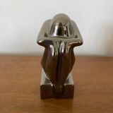 Antique GALOS Sculpture Grey & Gold Porcelain Design Decoration