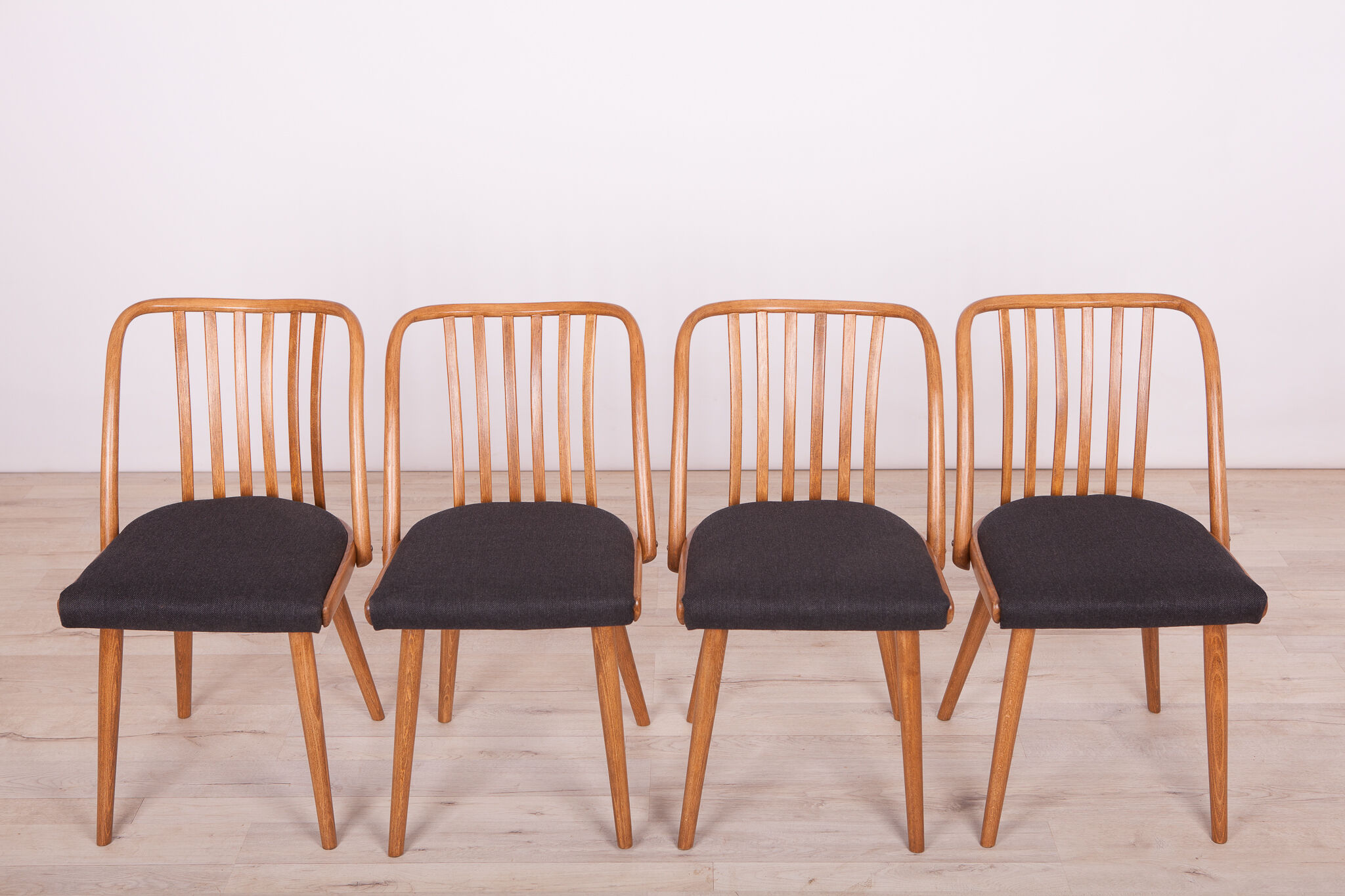 Black Dining Chairs by Antonin Suman for Ton, 1960s, Set of 4