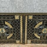 Paire de portes monogrammées en fonte de fer époque Art Déco