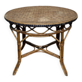 Rattan and bamboo table