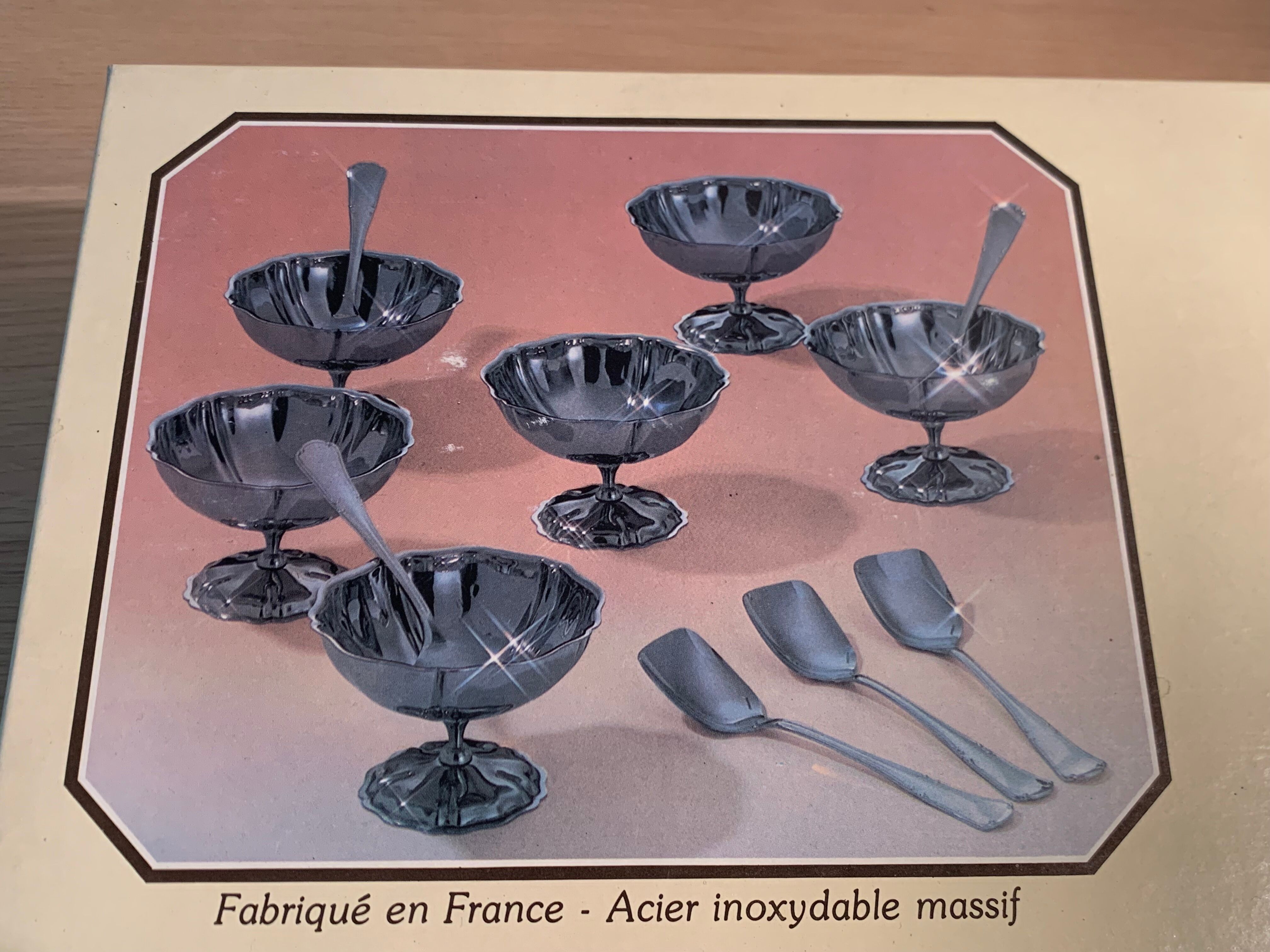 Service de 6 coupes à glace inox