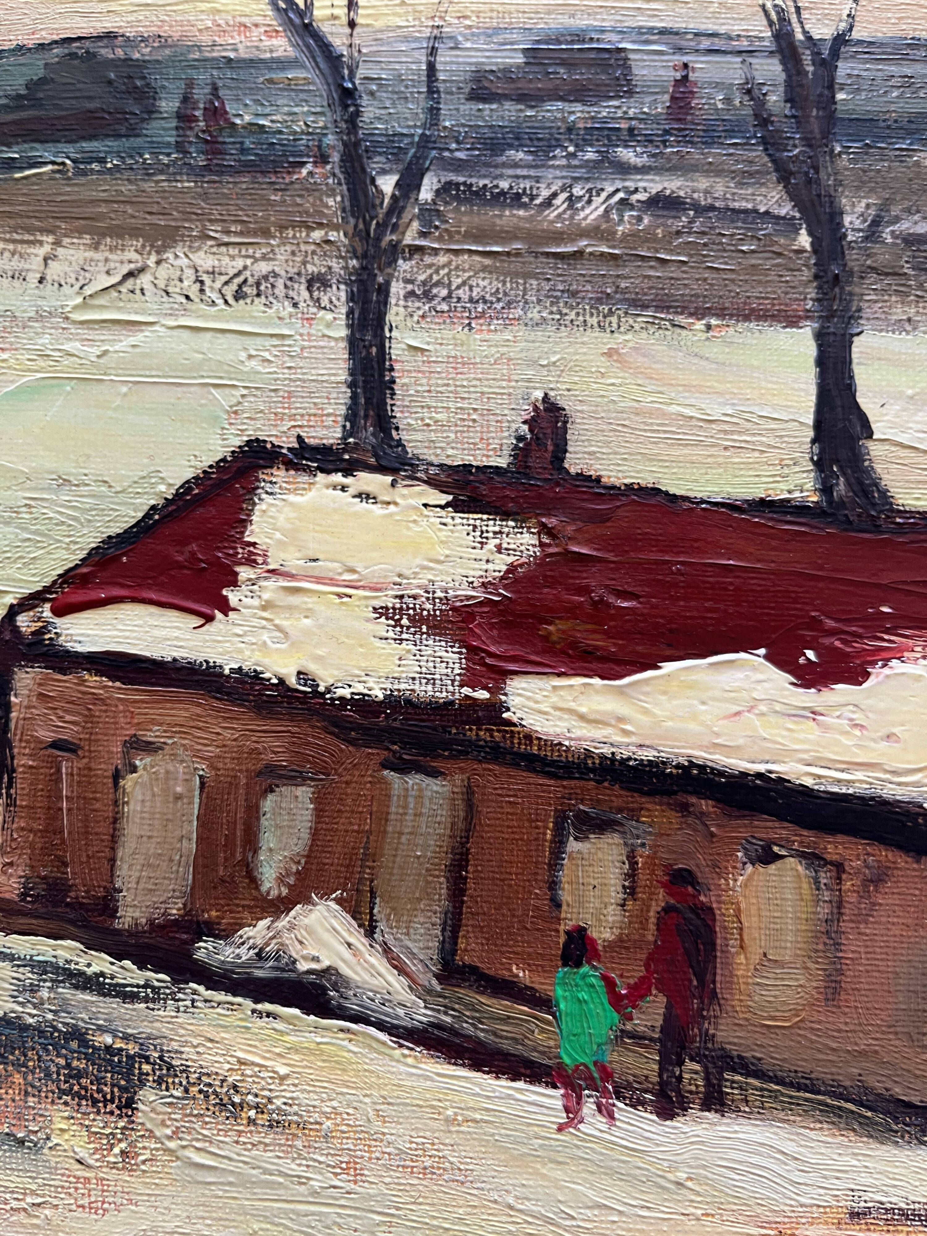 HST painting Denis Reissant "Outskirts of the city" Salon des Indépendants 1975