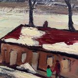 HST painting Denis Reissant "Outskirts of the city" Salon des Indépendants 1975