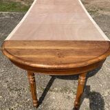 Oval solid oak table with 4 extensions