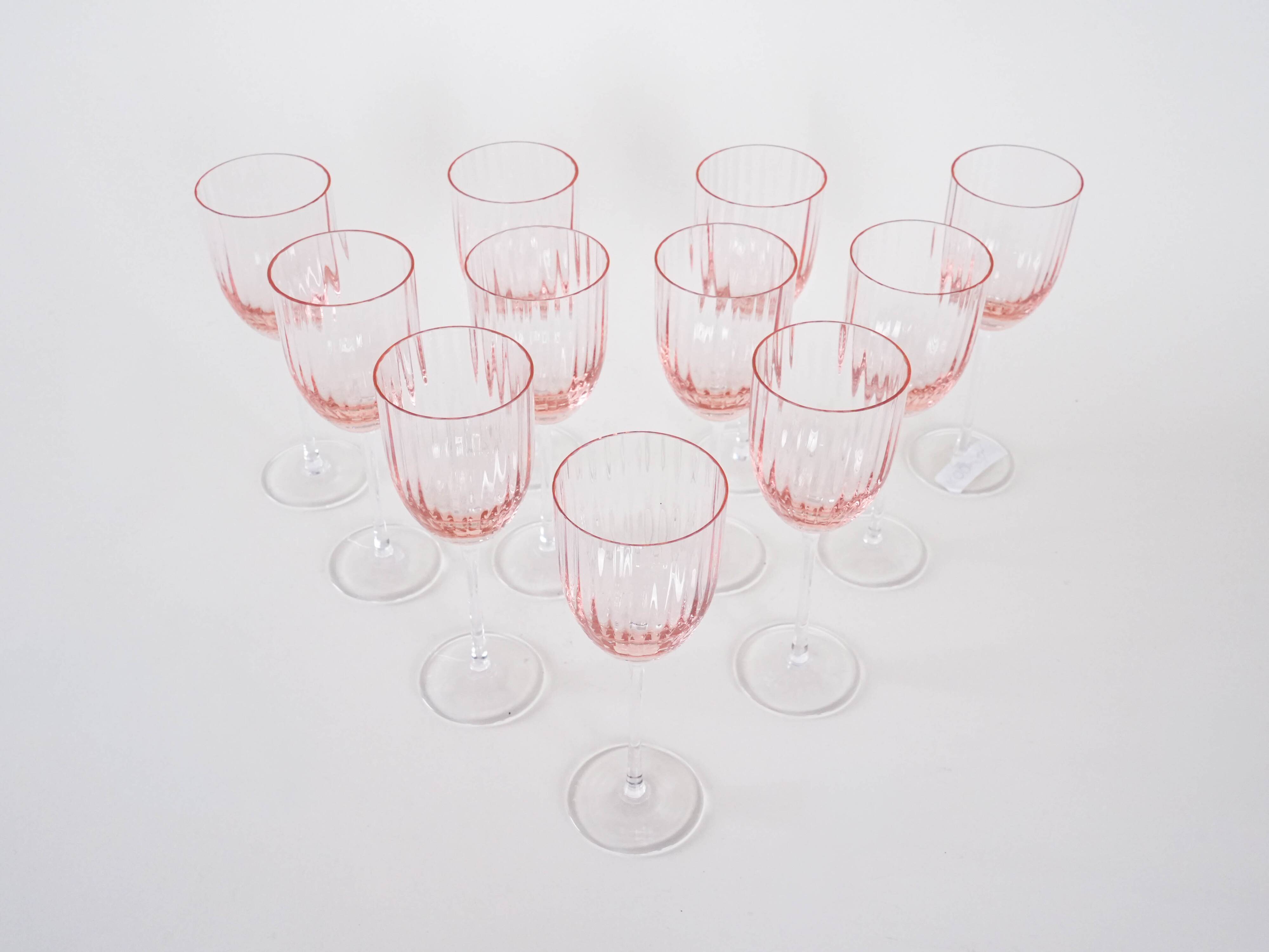 Set of wine glasses, French design, 1970s, made in France