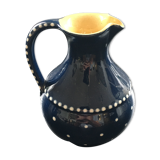 Midnight blue pitcher décor white polka dots