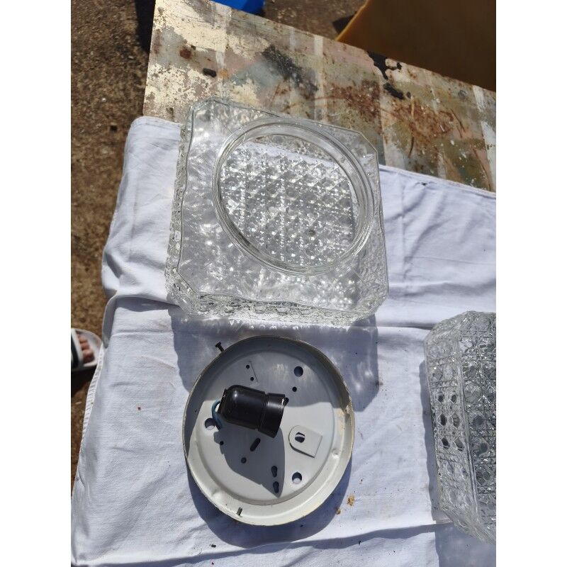 4 vintage ceiling lights from the 1960s in glass