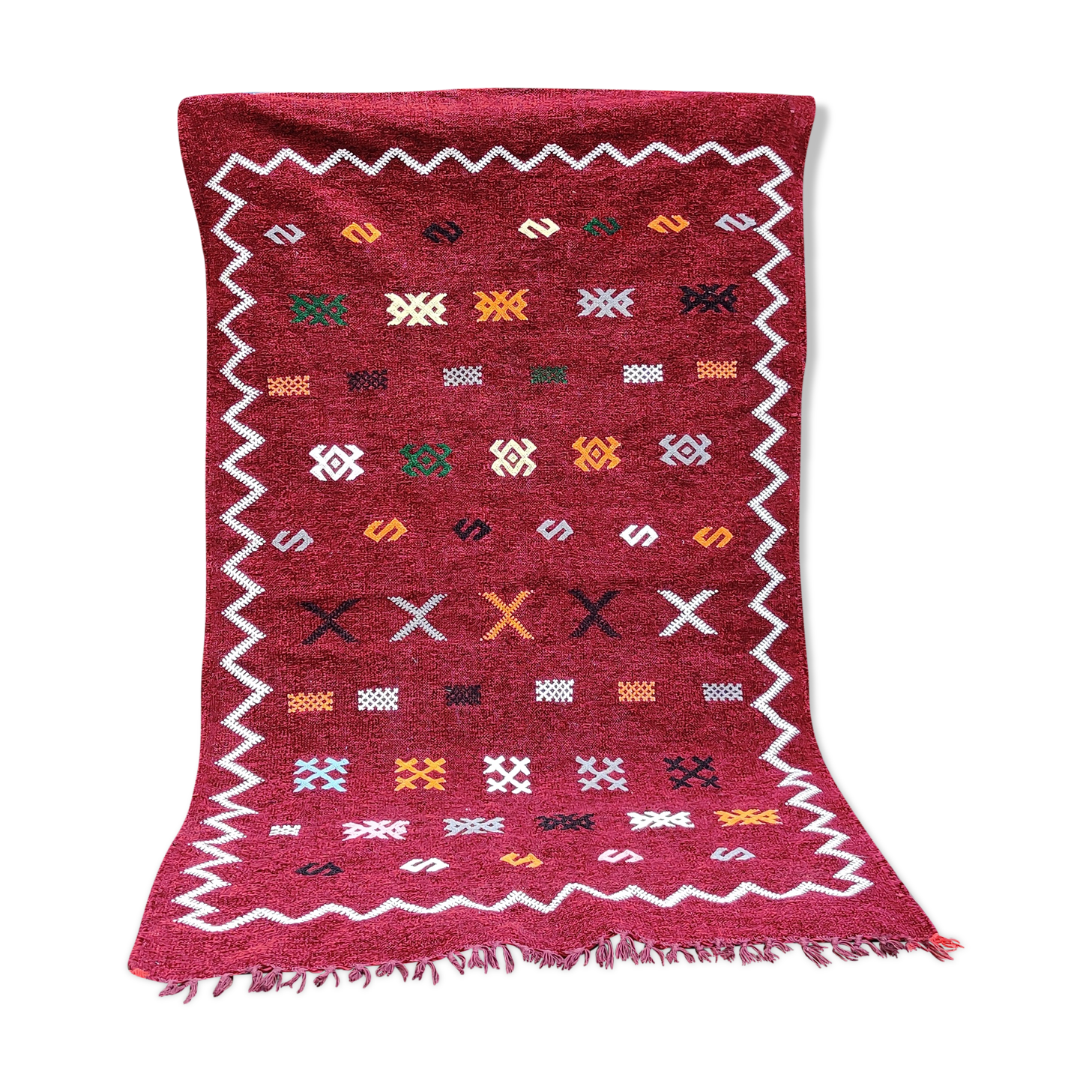 Moroccan Berber carpet handmade Ethnic edge 95x160 cm