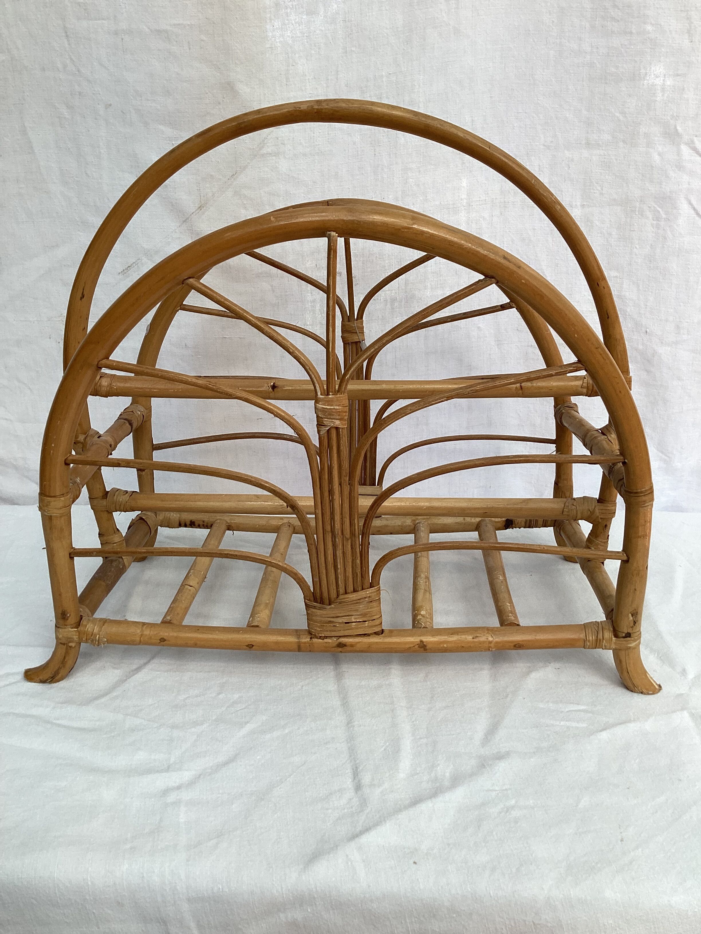 Rattan magazine holder