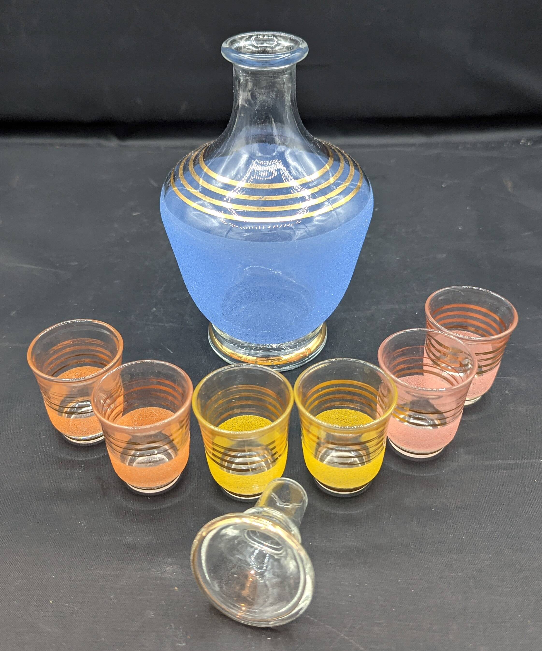 Liqueur alcohol service Aperitif Digestive Kitchen Tableware Blue carafe