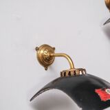 Mercury glass and brass antique wall lights