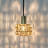 Large amber glass pendant by Limburg, Germany, 1970s.