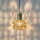 Large amber glass pendant by Limburg, Germany, 1970s.