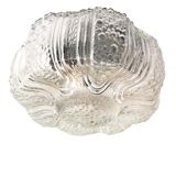 Portuguese mid century clear bubble glass bathroom flush mount light fixture lamp 1970s