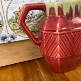Old ceramic jug pitcher Asian oxblood China Chinese 19th