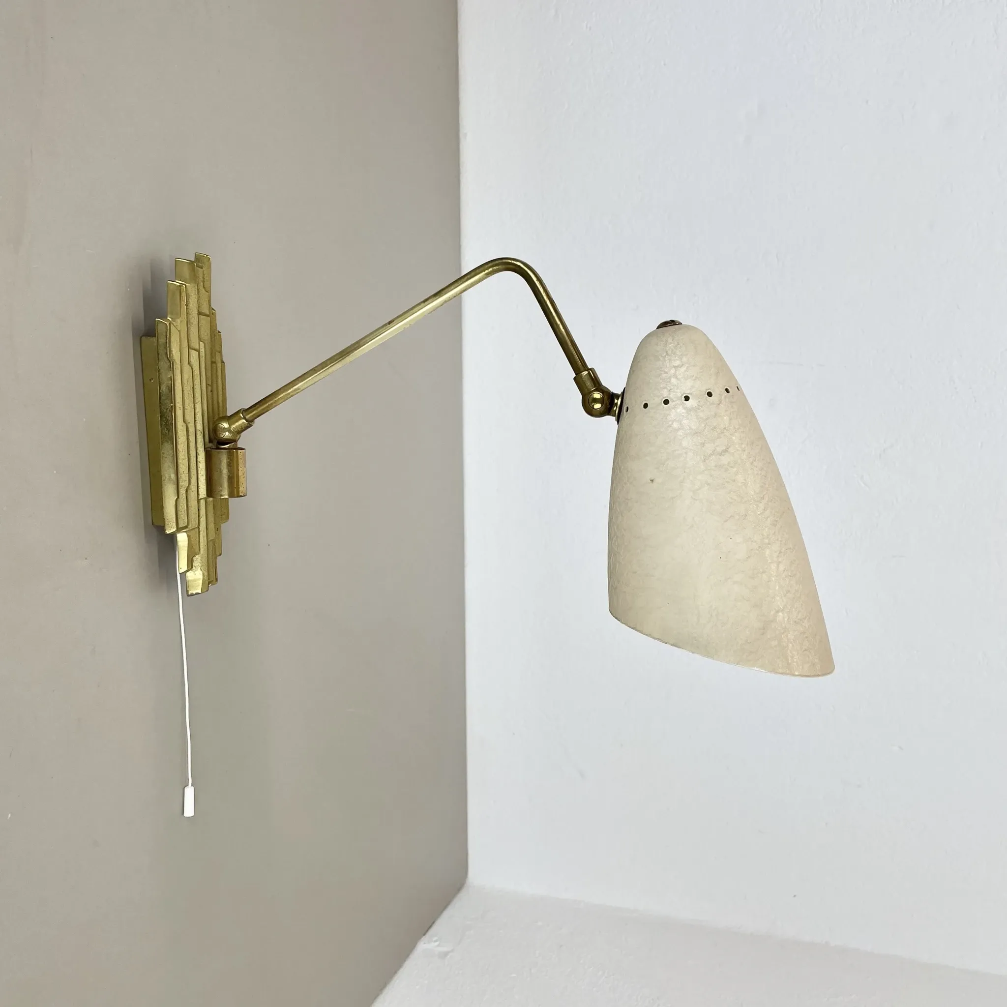 Rare Adjustable Theatre Wall Light in Brass in the Style of Stilnovo, Italy 1950s