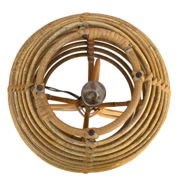 Paire de lampes en Rotin style Louis Sognot 60’s