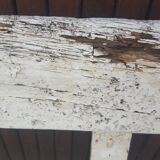 Banc ancien d'école blanc patine ancienne