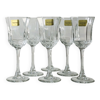 Set of 6 liqueur glasses luminarc octime, glassware of arques in france / wedding / events in