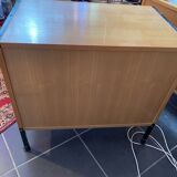 Storage furniture in ash and lacquered metal