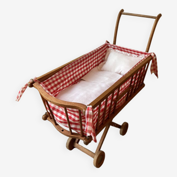 Vichy wooden doll pram bed set
