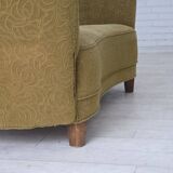 1960s, Danish 2-seater "Banana" sofa, furniture velour, beech wood.