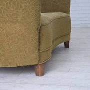 1960s, Danish 2-seater "Banana" sofa, furniture velour, beech wood.