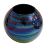 Black glass ball vase rainbow oil