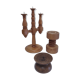 Three Scandinavian wooden candle holders, vintage design