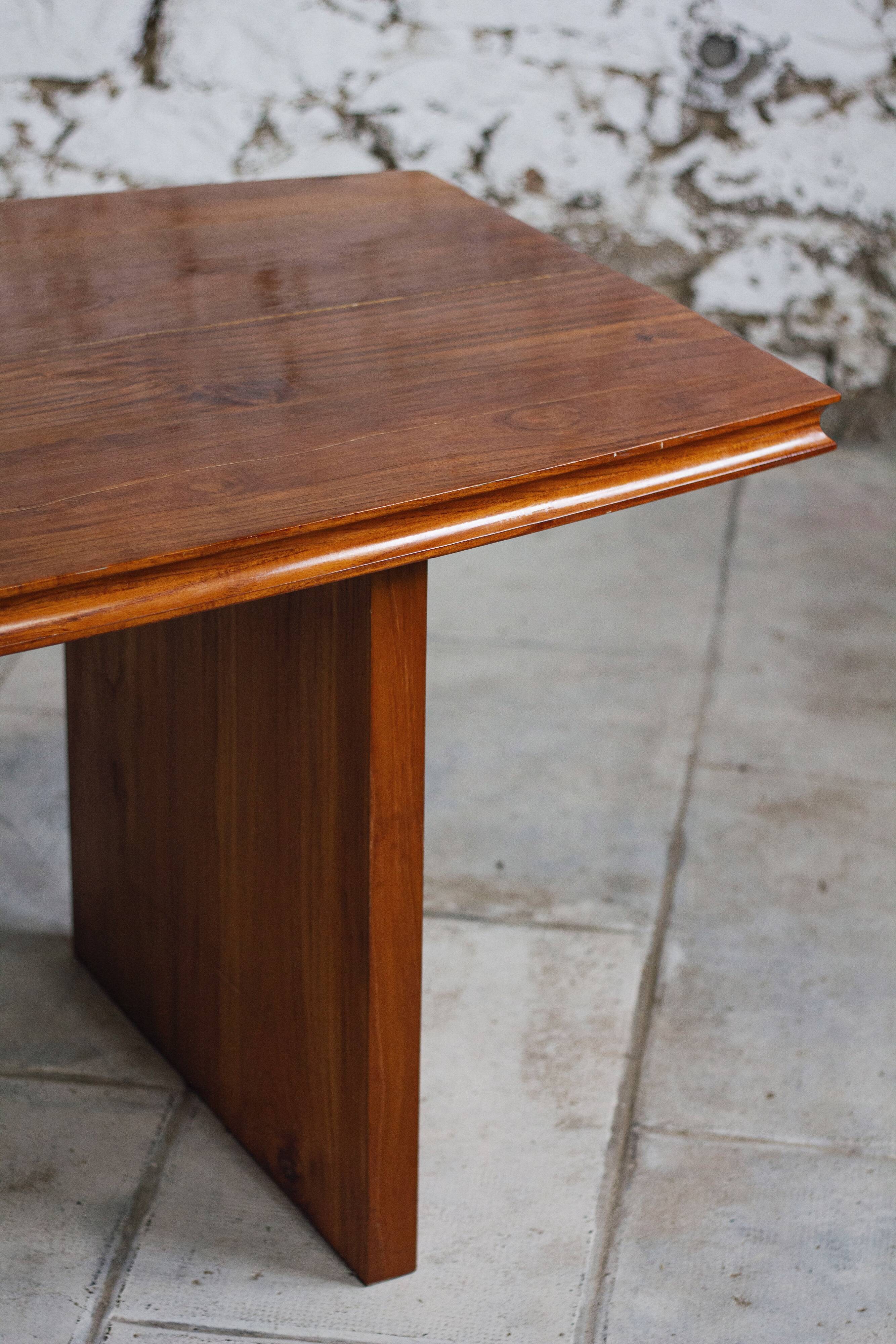 Large table in solid elm, 1970.
