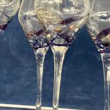 Ensemble de 6 verres à vin en cristal peint à la main - Design vitrail artisanal unique