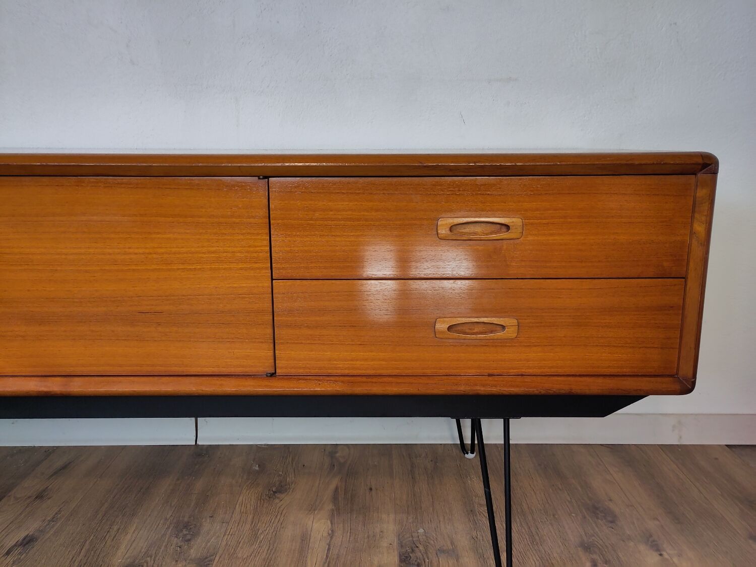 Scandinavian teak and metal sideboard