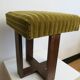 Rest - art deco foot in green velvet and solid wood