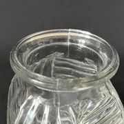 Vase à jacinthe en verre motif géométrique Art Déco 1930