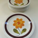 6 plates in vintage Italian earthenware 1970