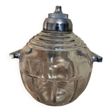 Old glass and metal liquid soap dispenser