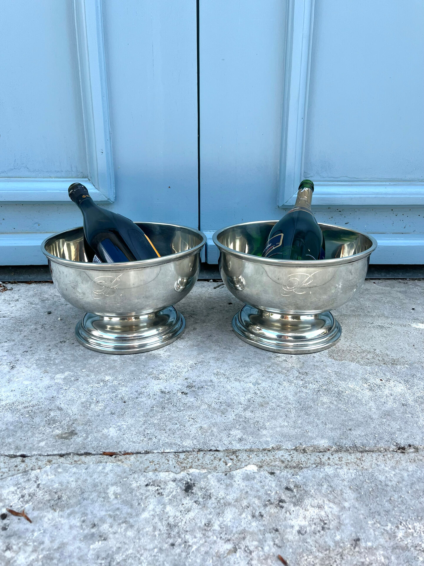 Champagne Cooler Buckets – Pedestal Wine Ice Bowls Banks Monogram