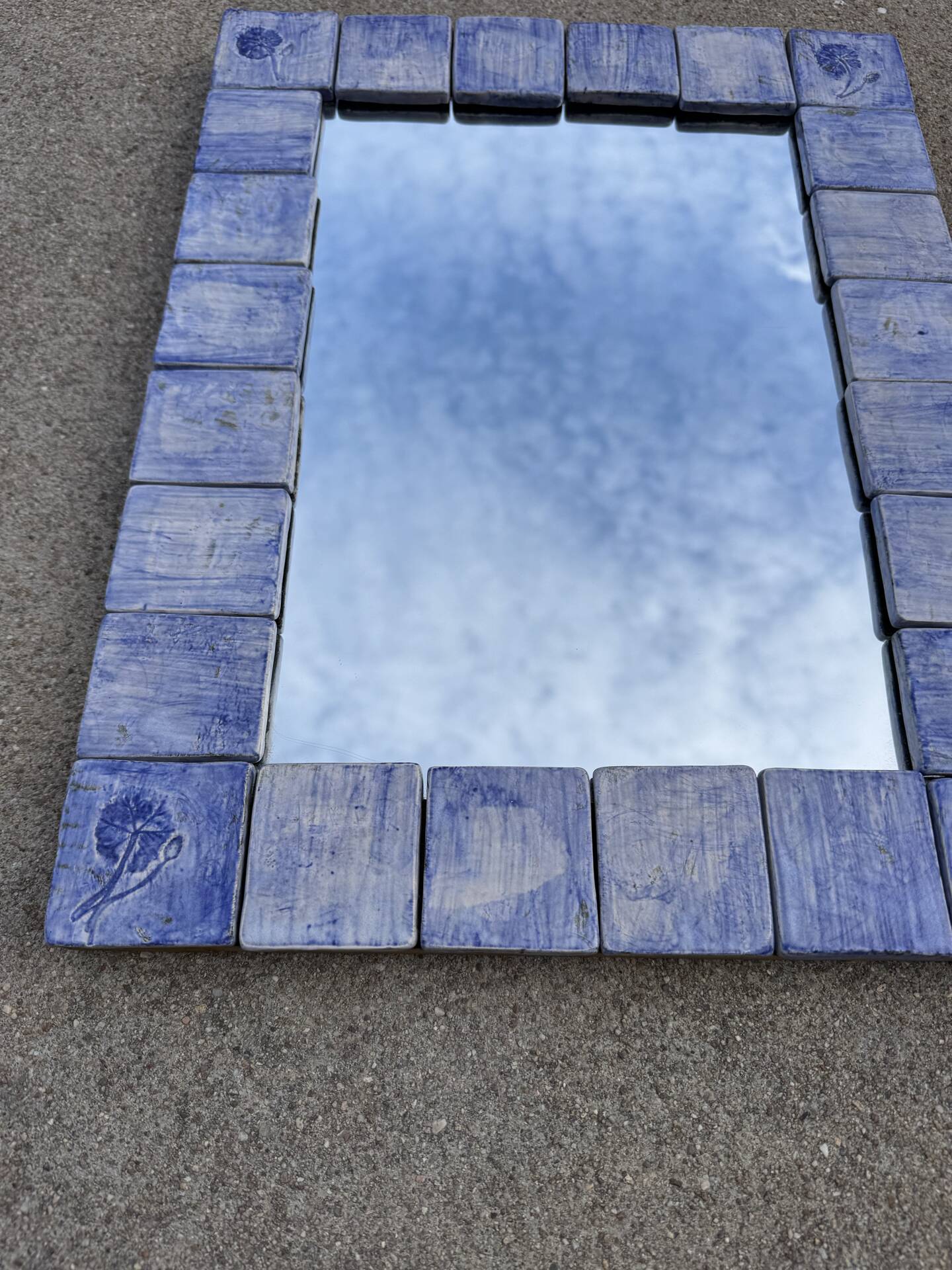 Miroir céramique Vallauris Almone années 70