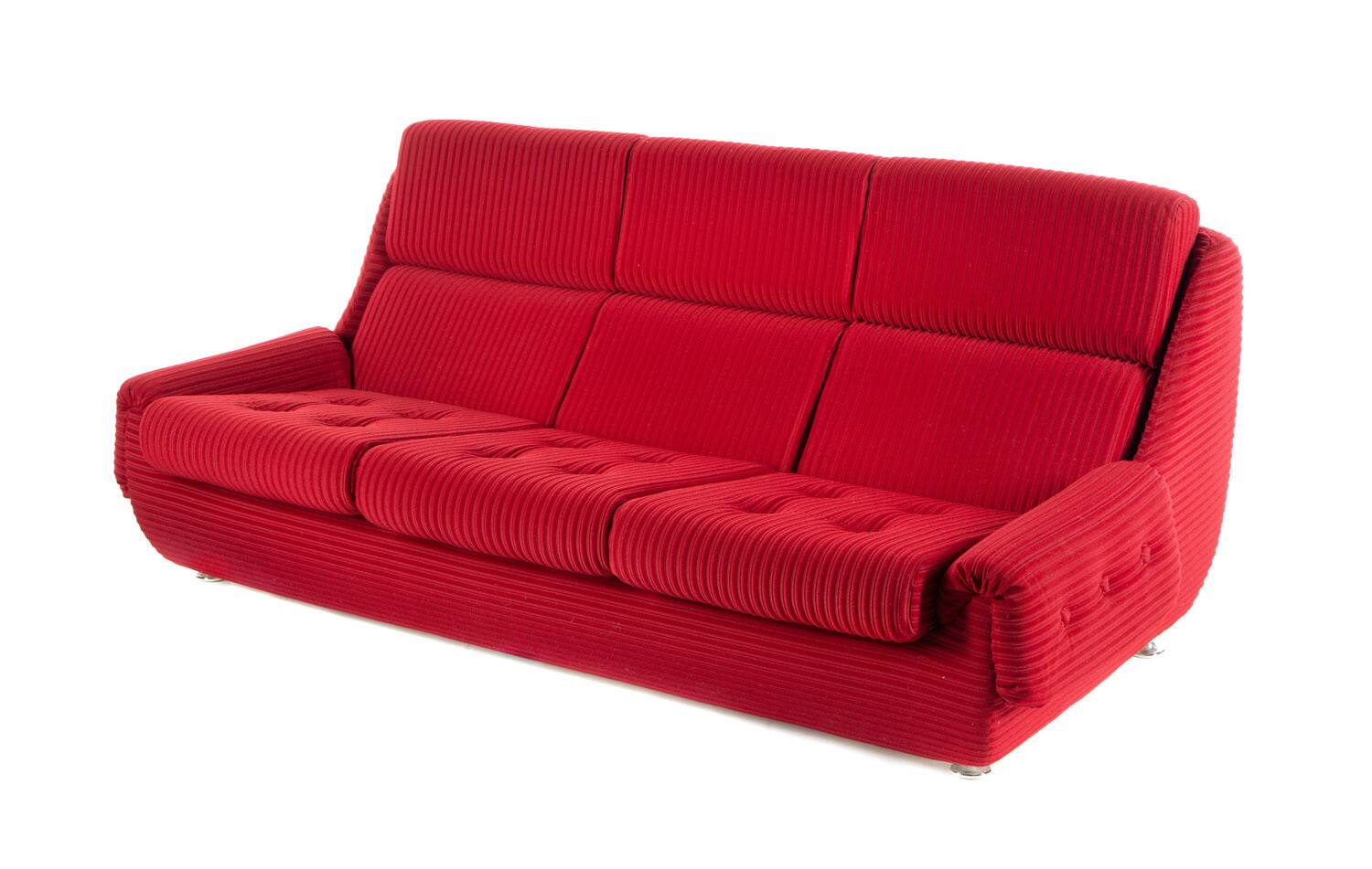 Vintage living Room set in Red fabric, Jitona, 1970s