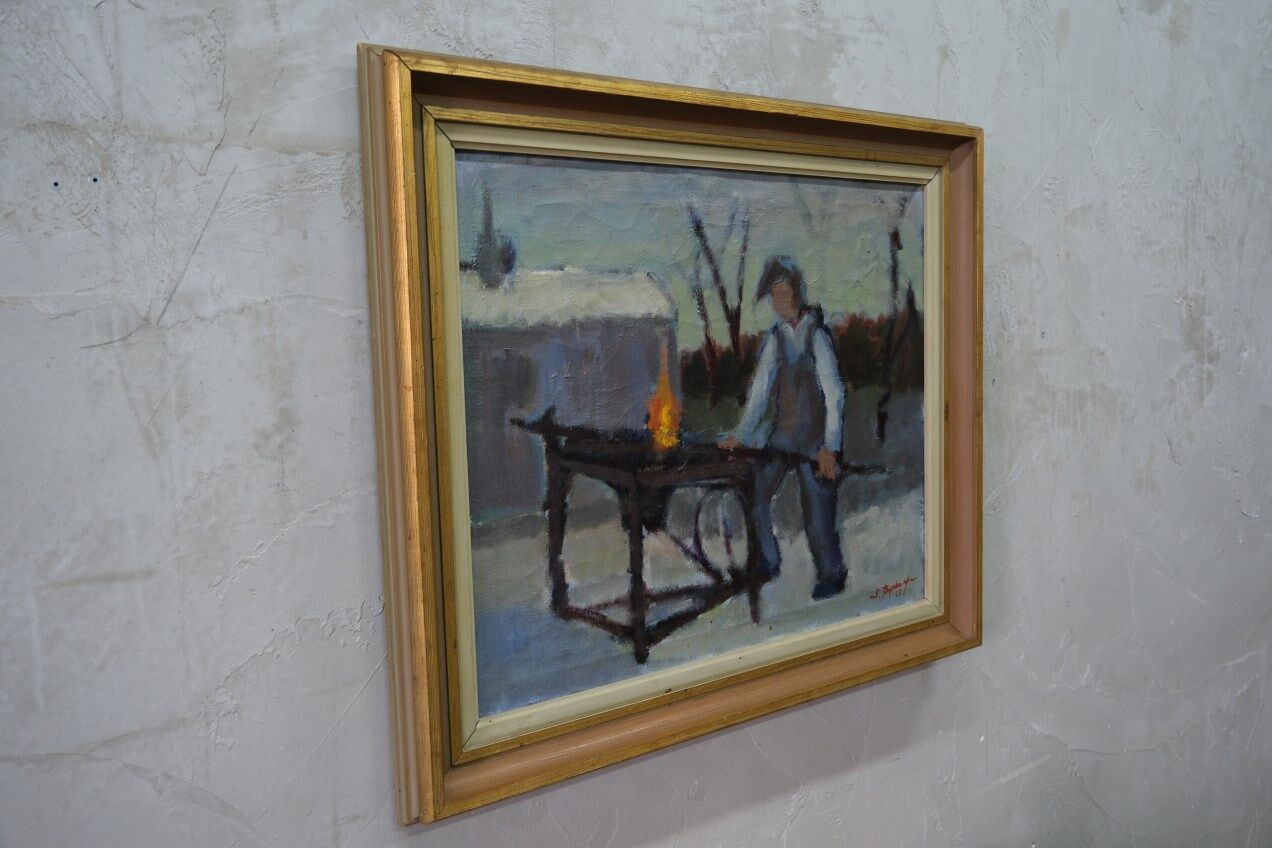 Swedish Artist, Figurative Modern Painting, 1951, Oil on Canvas, Framed